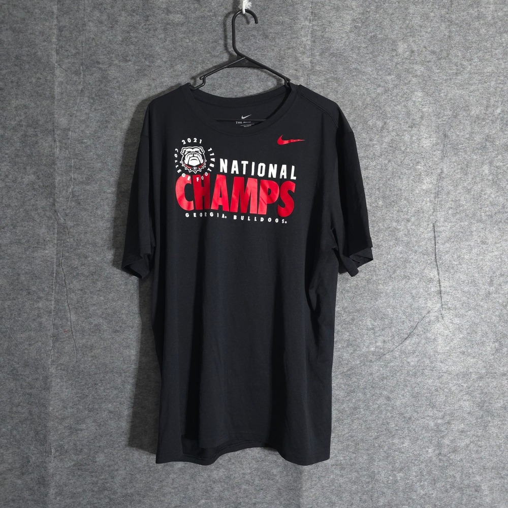 Nike Georgia Bulldogs‎ 2021 National Champs T Shirt Mens XXL Black NCAA Sports